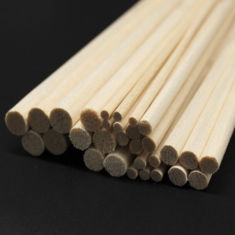 4/6/8/12mm Solid Balsa Wood Dowels Round Rods Aircraft Ship Model DIY Long 330mm