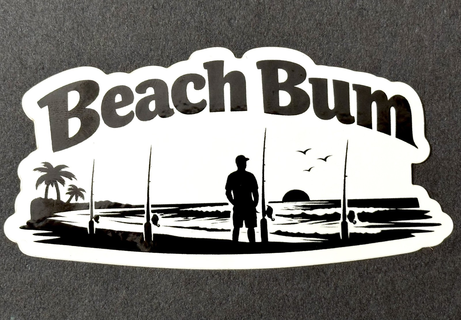 'Beach Bum' Surf Fishing Sticker - Just Bitten Fishing Tackle - Decal