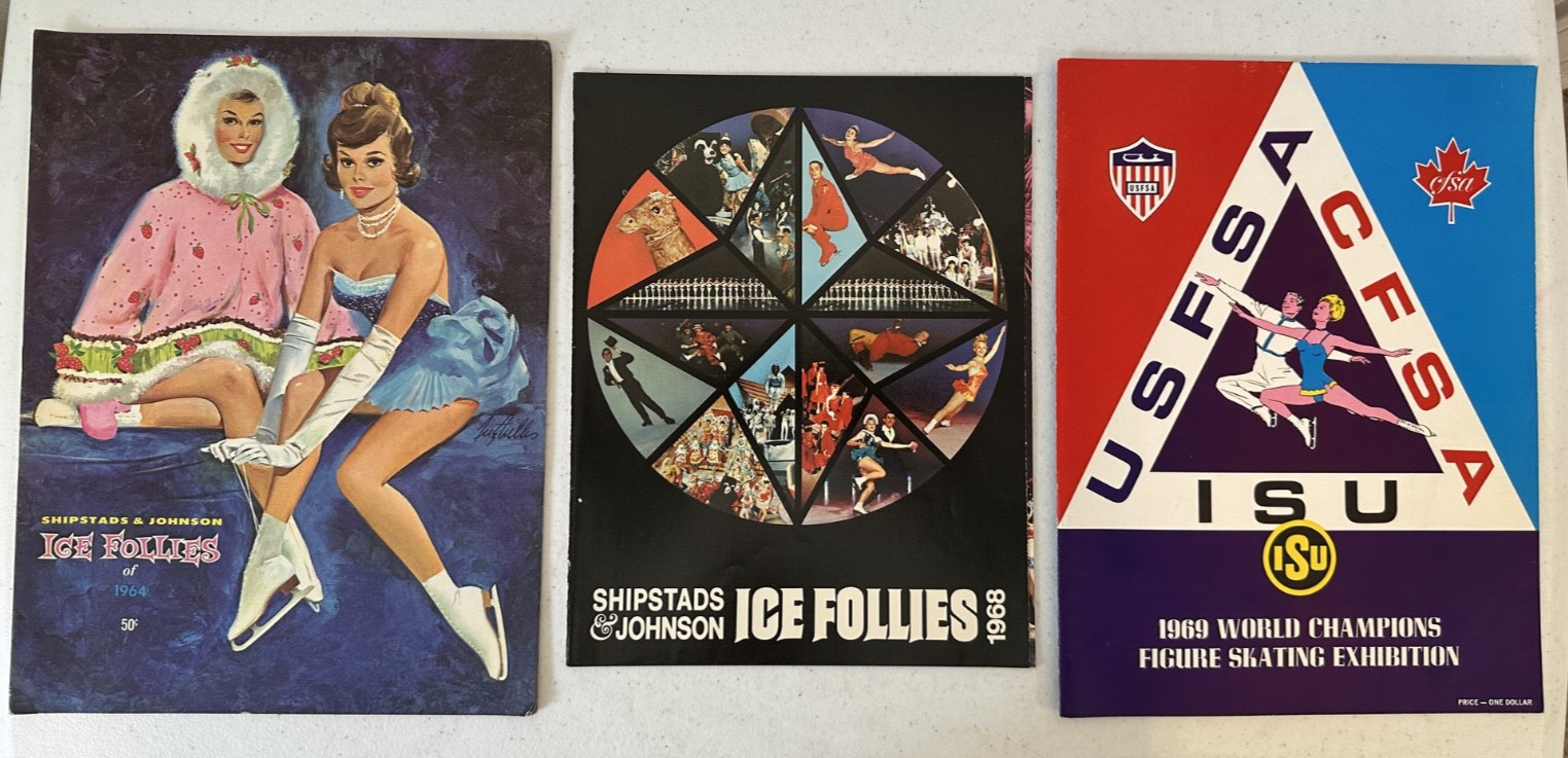 Vintage ice skating program 1964 1968 Follies Barbie 1969 ISU World Champ figure