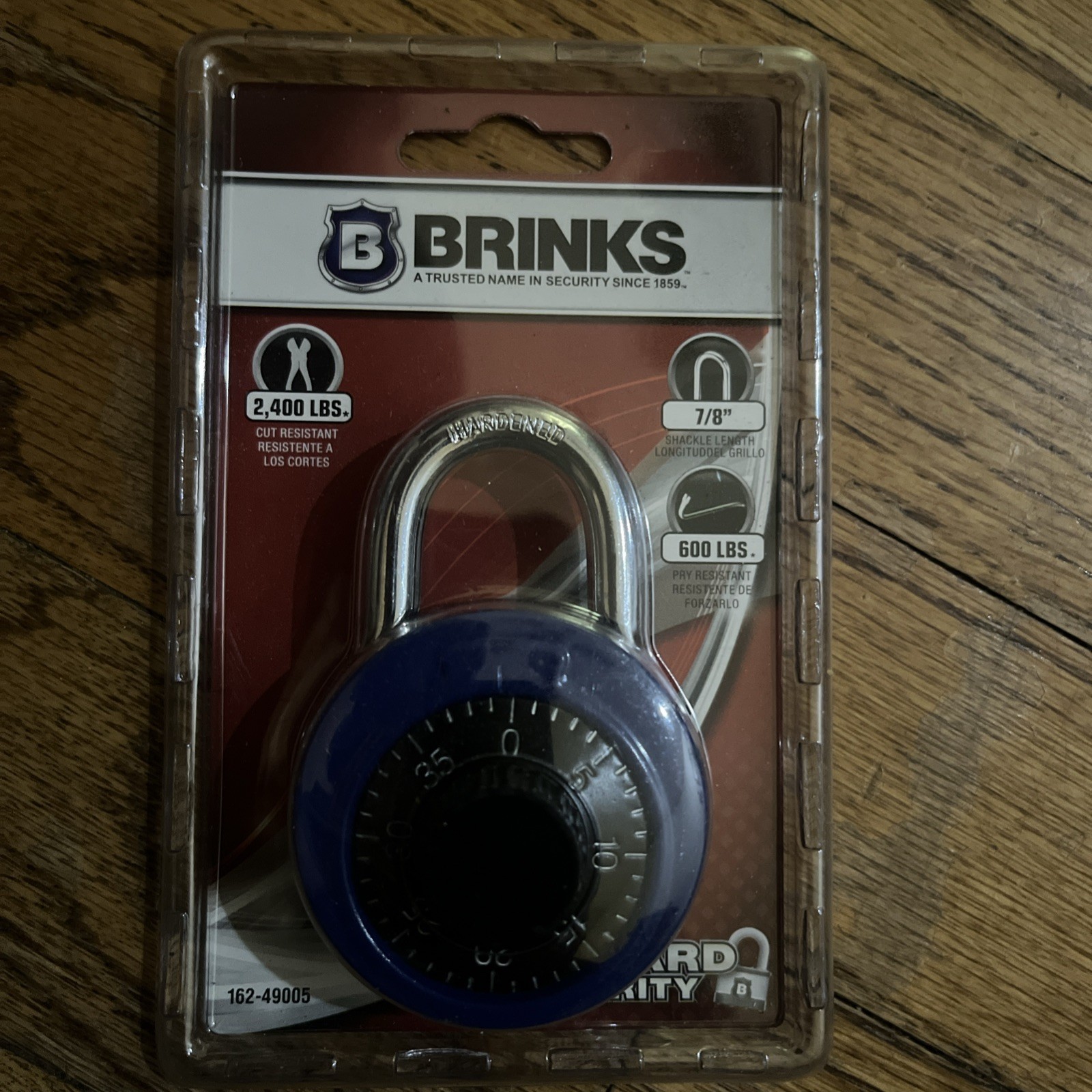 Brinks Dial Combination 40-Digit Padlock Blue 47mm 162-49005 NEW Sealed Lock