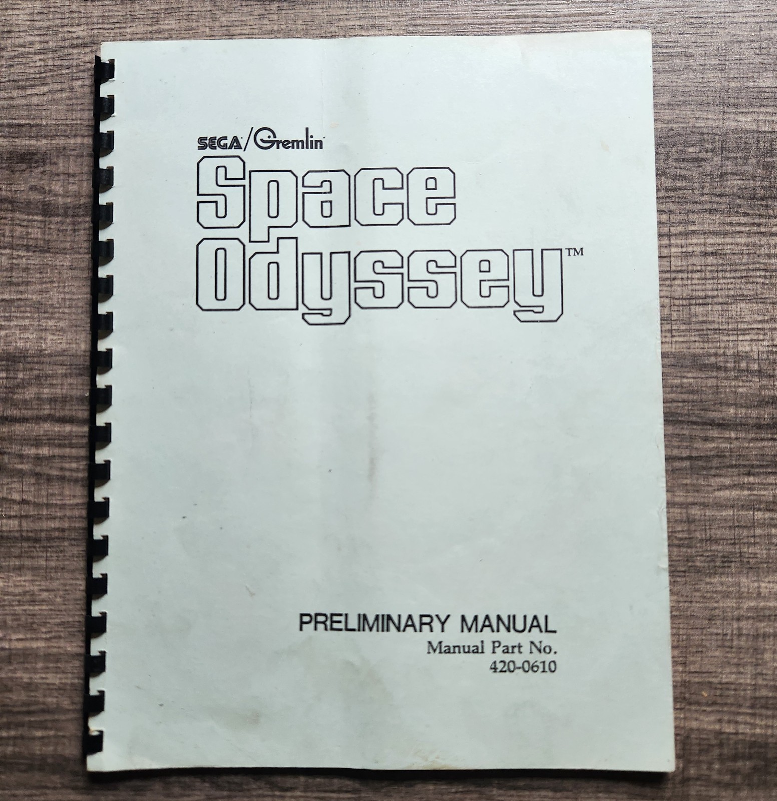 SPACE ODYSSEY Preliminary MANUAL 1981 W/Schematics Sega/Gremlin