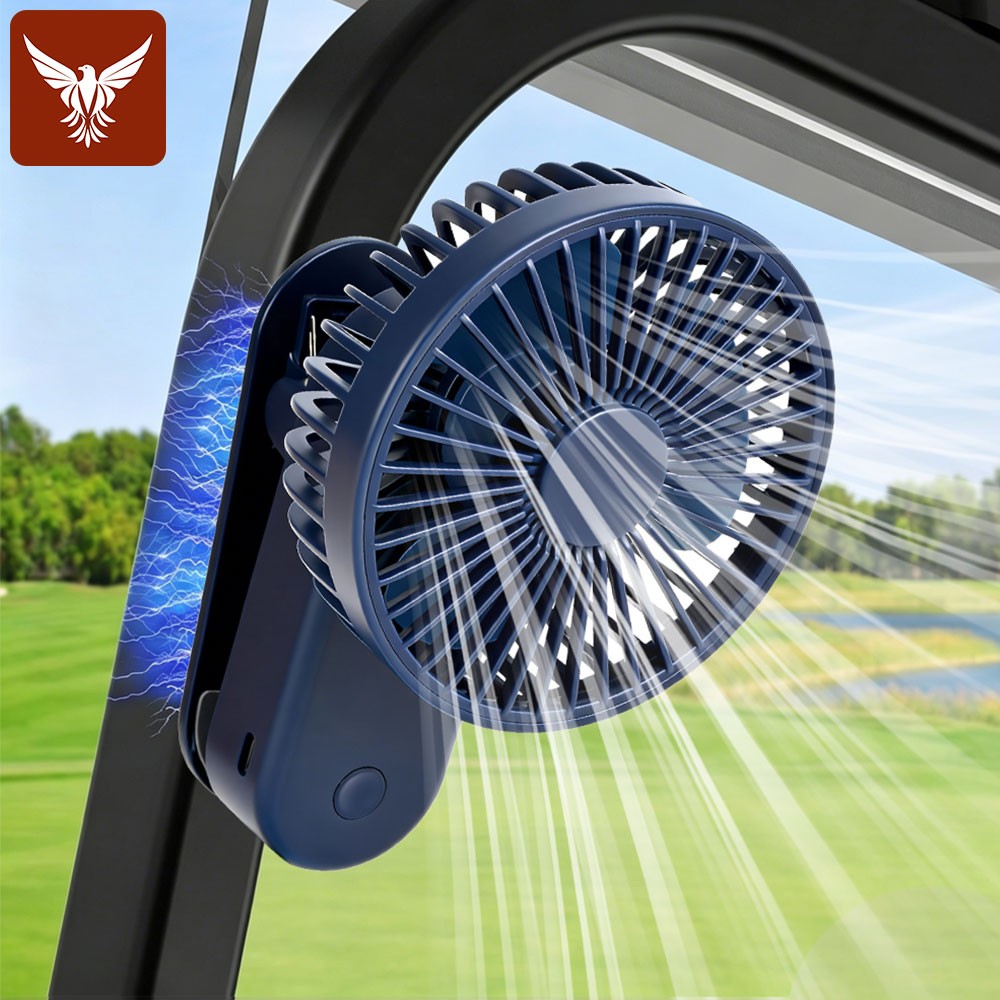 Magnetic Fan for Golf Cart 2400mAh USB Rechargeable Portable 3 Speeds Mini Fans