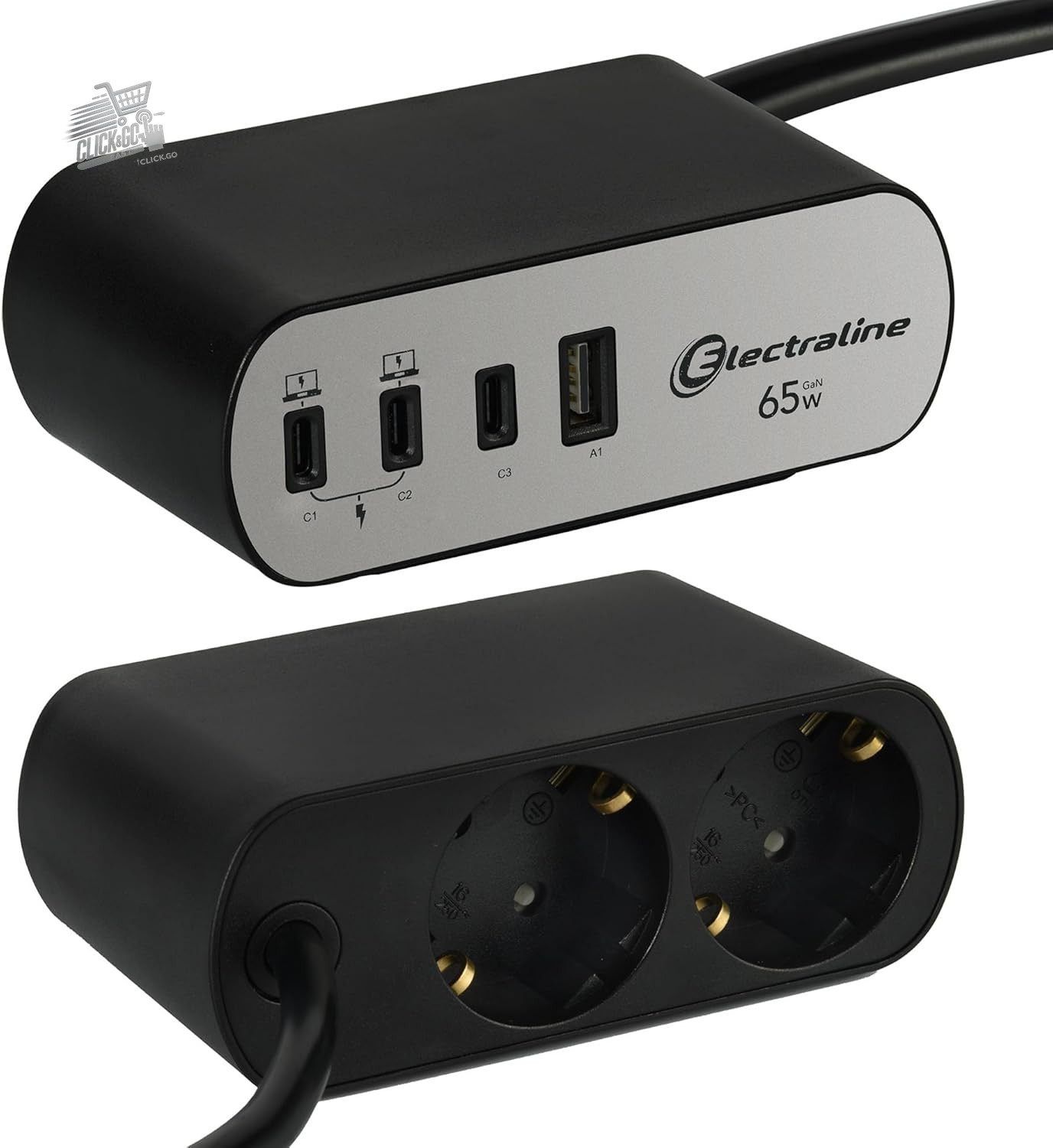 62584 Electradock Desk Multi Outlet 2 Schuko Outlets + 1 USB-A + 3 USB C 65W Po