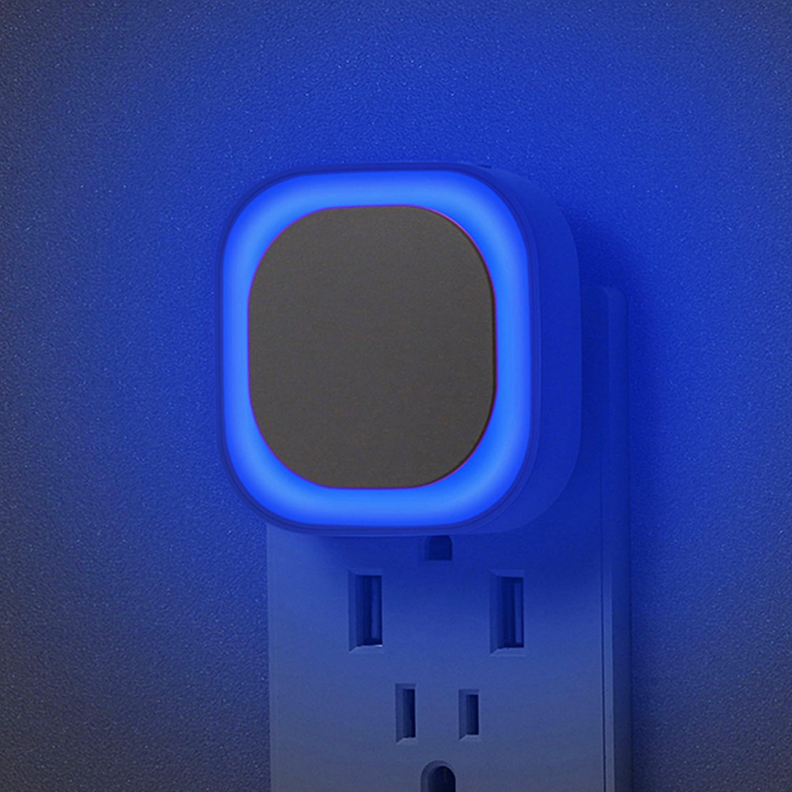 2 Pack Plug in Dimmable Night Light, Blue Nightlight, Auto Dusk to Dawn Senso...