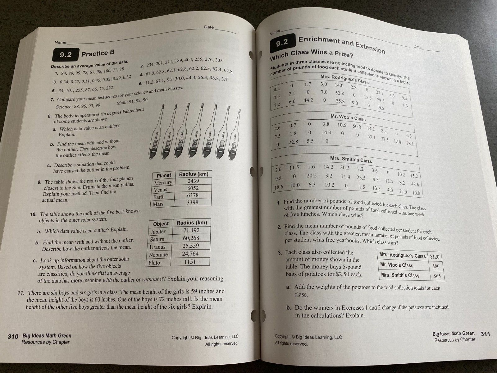 BIG IDEAS MATH: RESOURCES BY CHAPTER GREEN/COURSE 1 By Holt Mcdougal