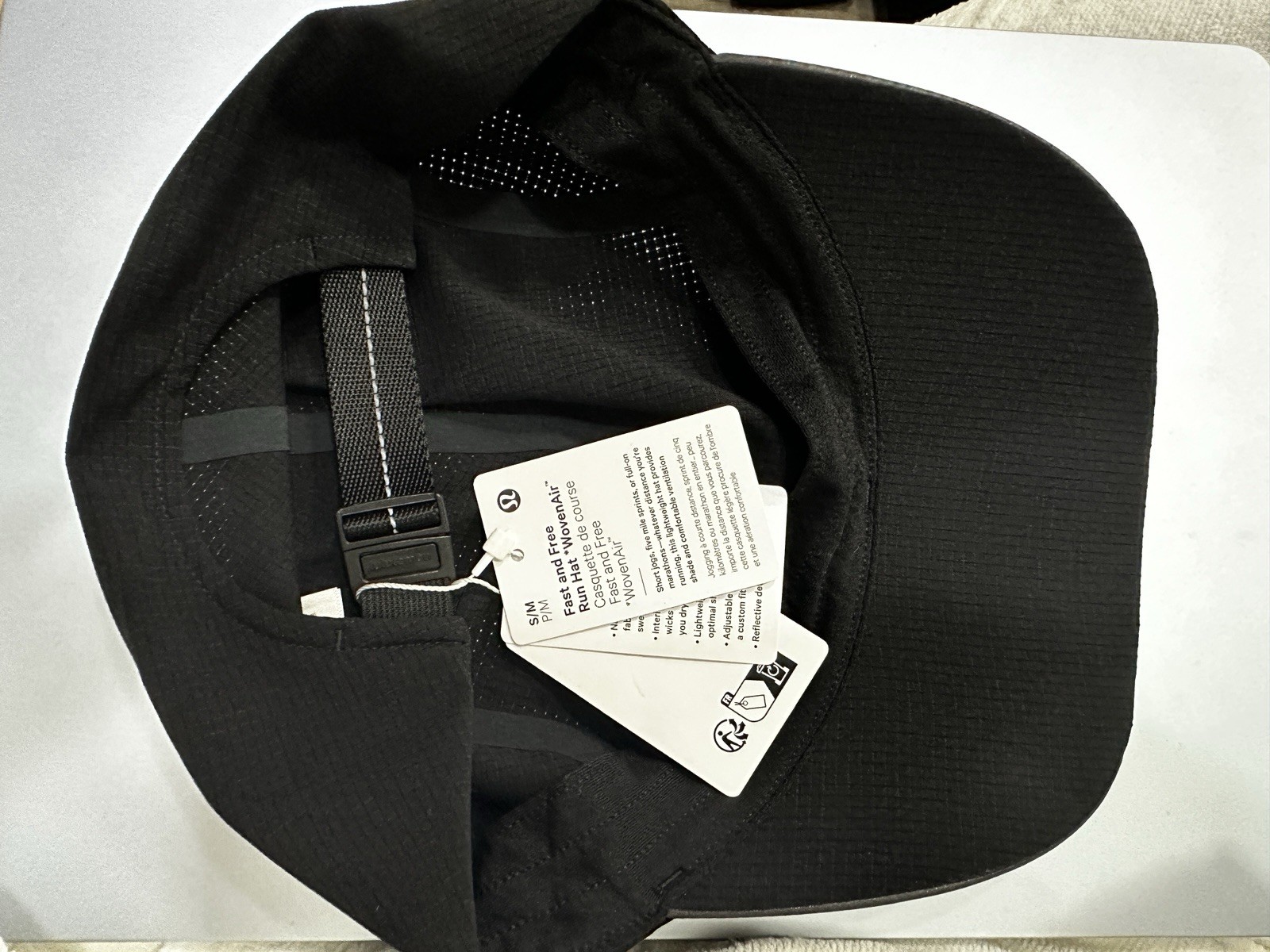 Lululemon Hat. Black. Very Light Weight. Breathable. Adjustable.