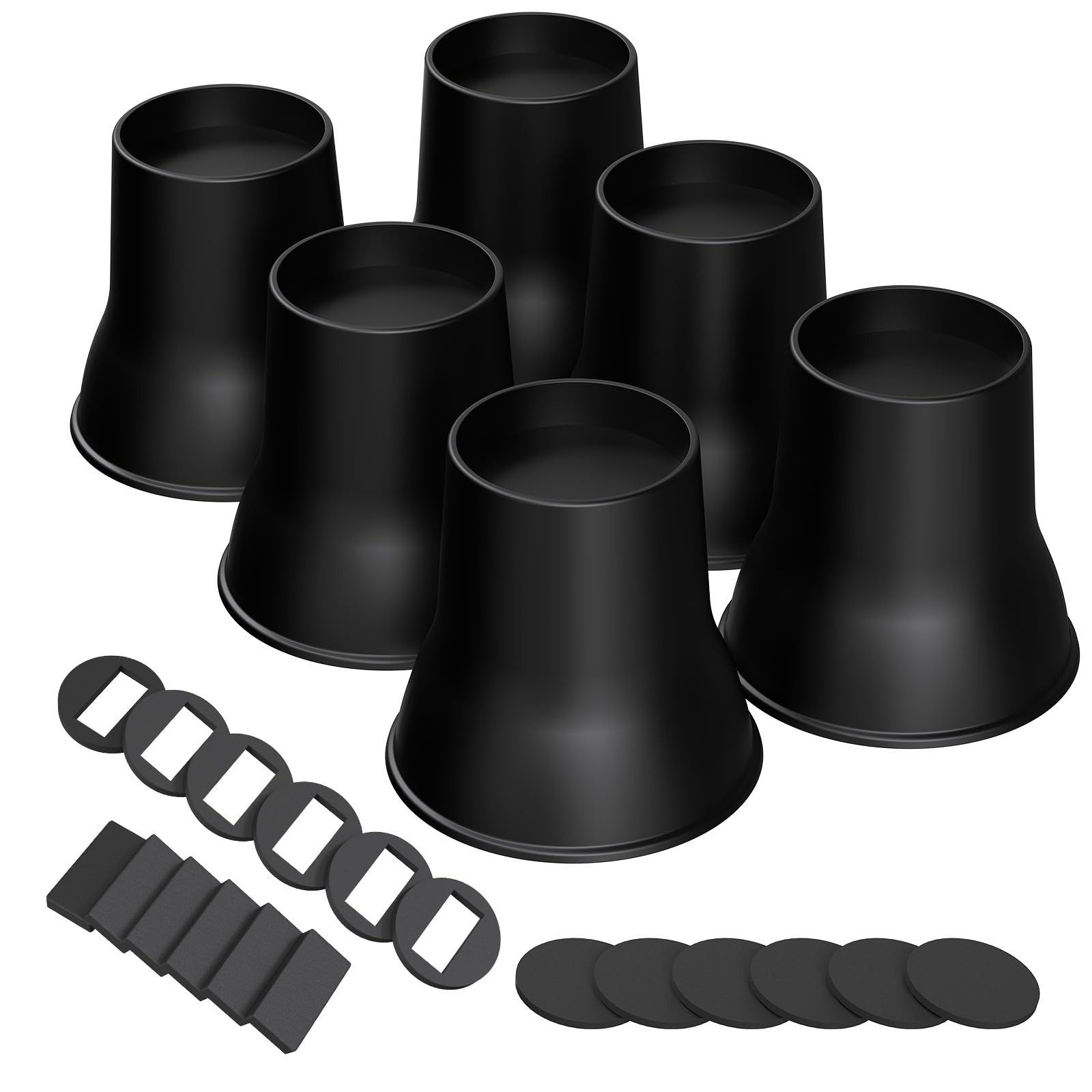 Bed Risers 6 Inch, 6 Pack Heavy Duty Bed Furniture Risers, Lift Up to 2200lbs...
