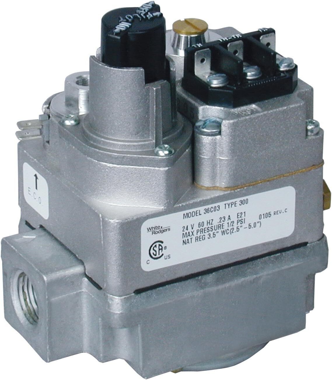 White-Rodgers 36C03-300 Gas Valve 24 VAC 1/2 x 3/4 with LP Conversion Kit