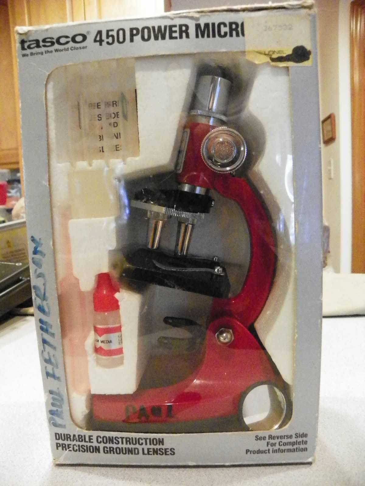 TASCO 450 Power MICROSCOPE with DISCOVERY KIT 100X 200X 450X Model P450