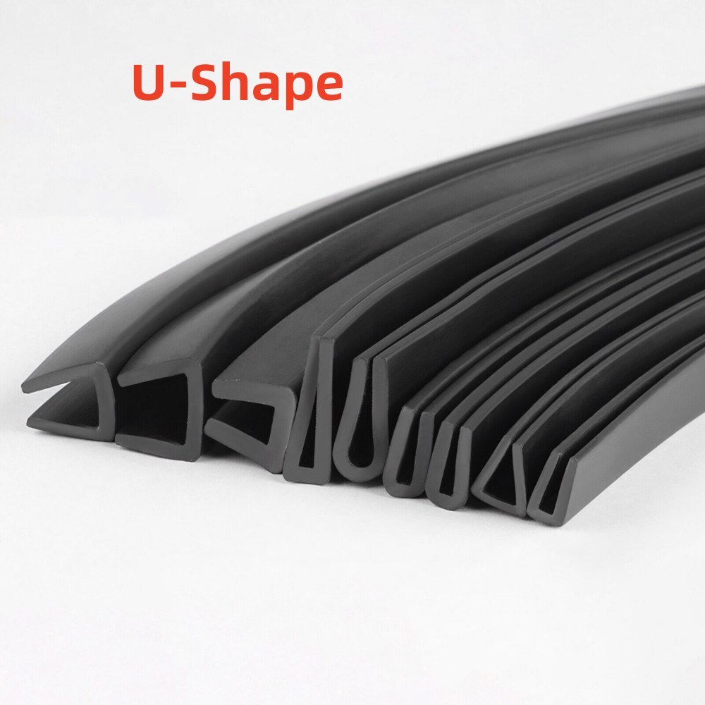 U-Shape Black Rubber U Channel Edging Trim Seal Door Window Edge Protector Strip