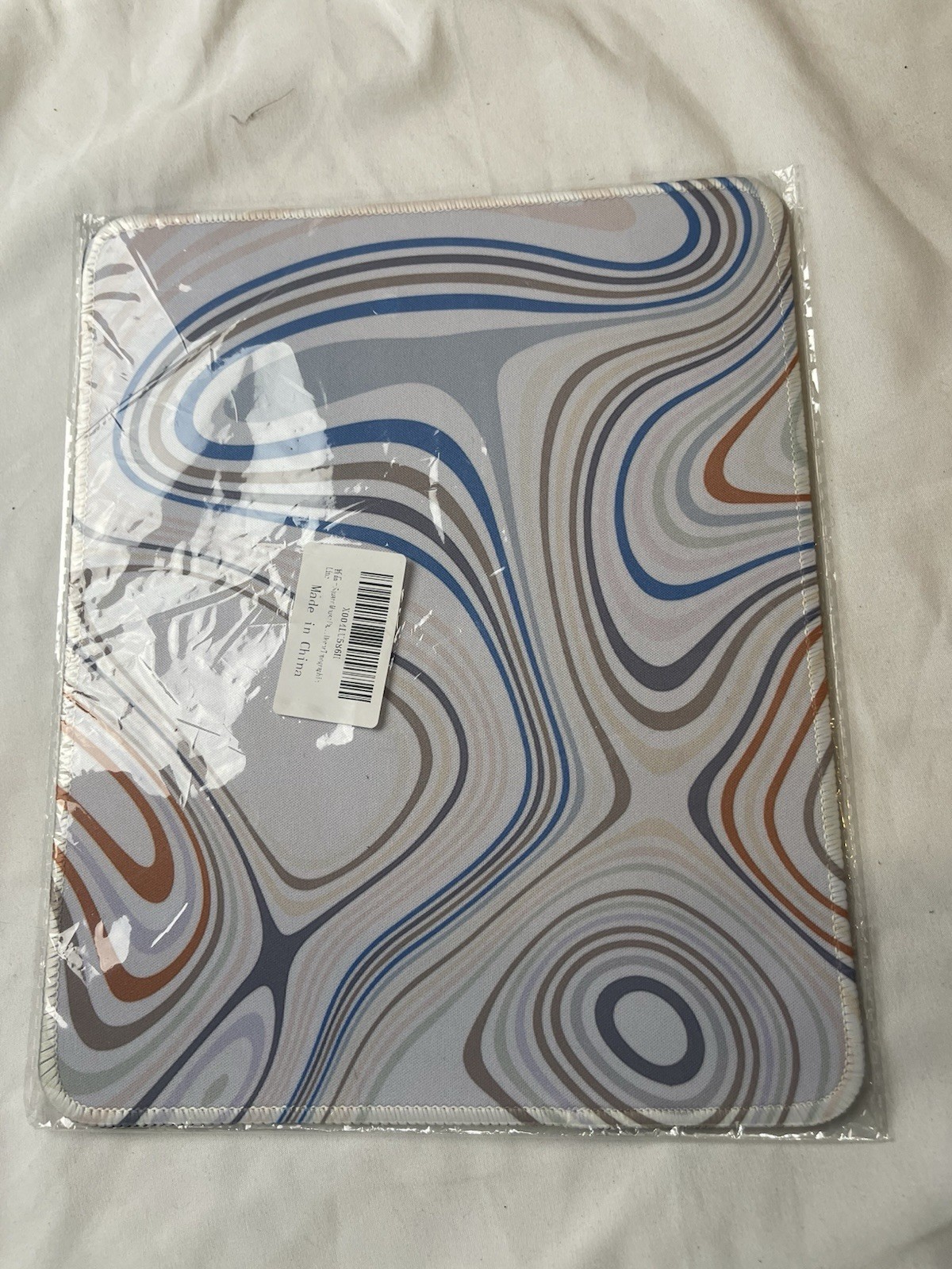 10 X 8 Mousepad Multi Color Swirl and Browns Blues Orange Grey Unisex Bold