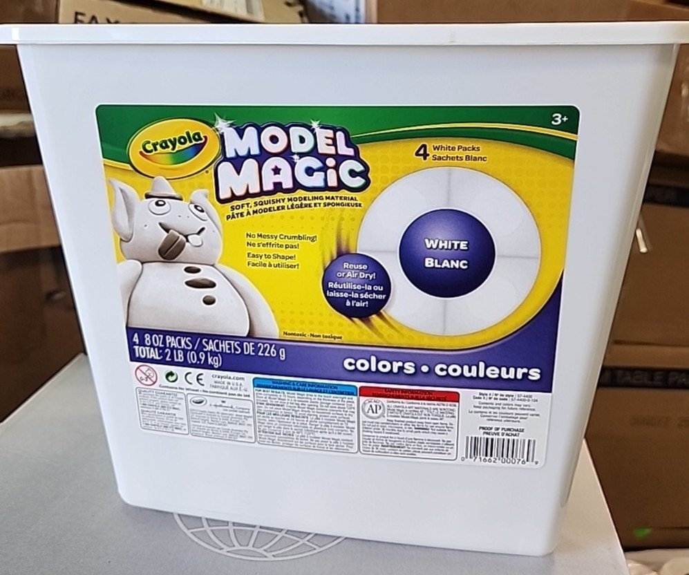 Crayola 574400 2 lbs Packs Model Magic Modeling Compound White  4 8oz Packs