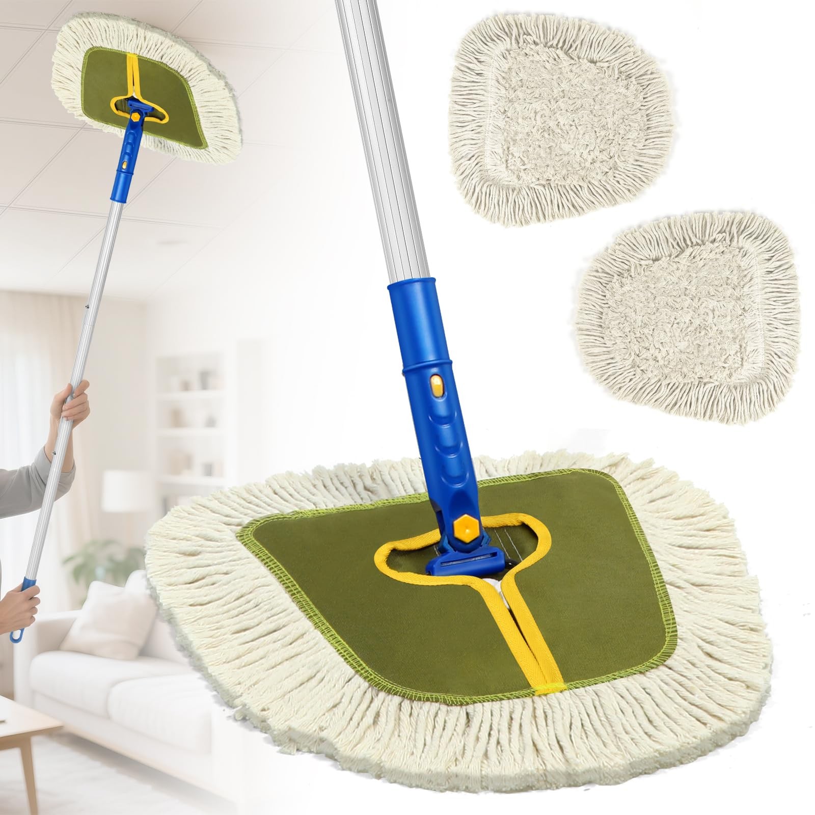 Commercial Dust Mop for Hardwood Floors Cleaning,Industrial Dry Mop Broom wit...