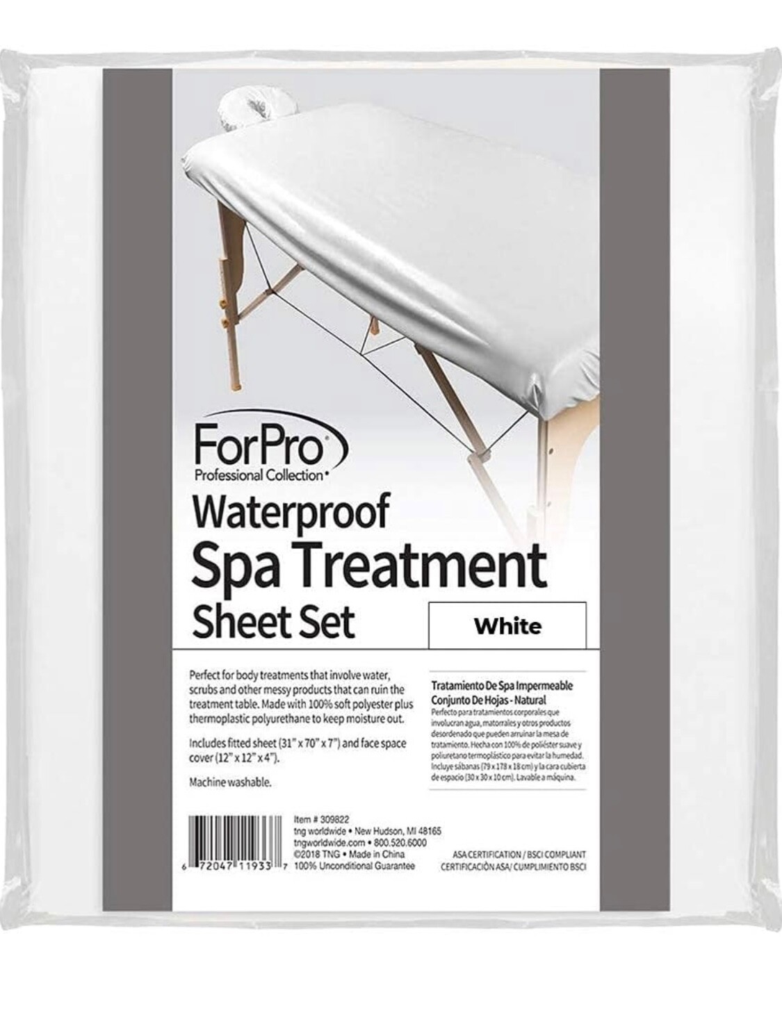 ForPro Professional Collection Waterproof Massage Table Sheet White Scrubs/Wraps