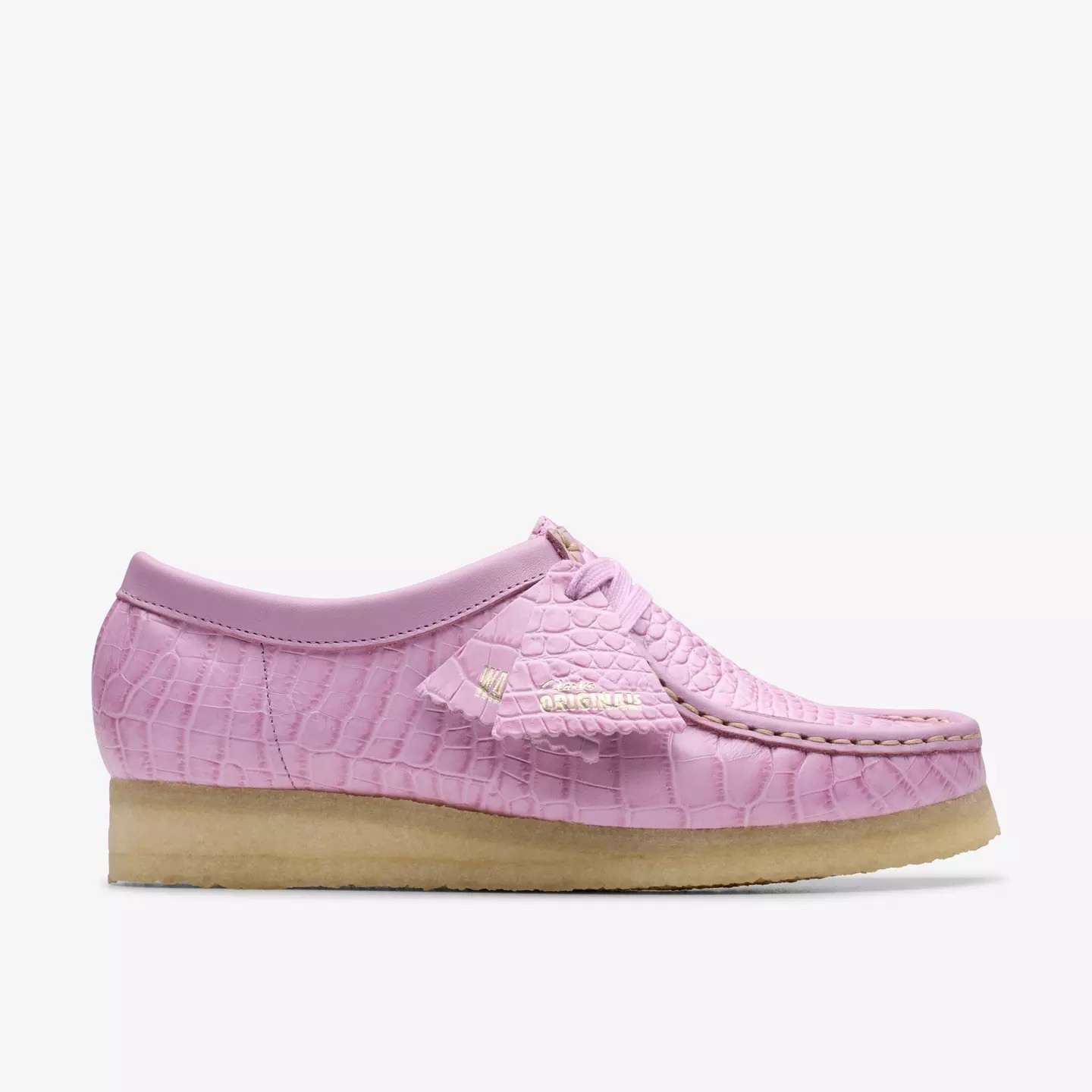 Clarks Wallabee 26180166 Womens Mauve Crocodile Casual Shoes