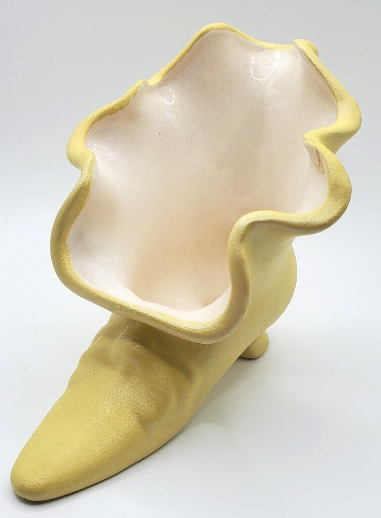 Vintage Yellow Victorian Boot Planter Classy BoHo
