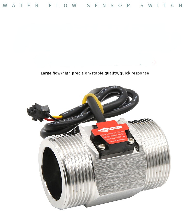 YF-DN50-S Large Diameter Hall Turbine Liquid Flow Sensor 2" Flowmeter SS304