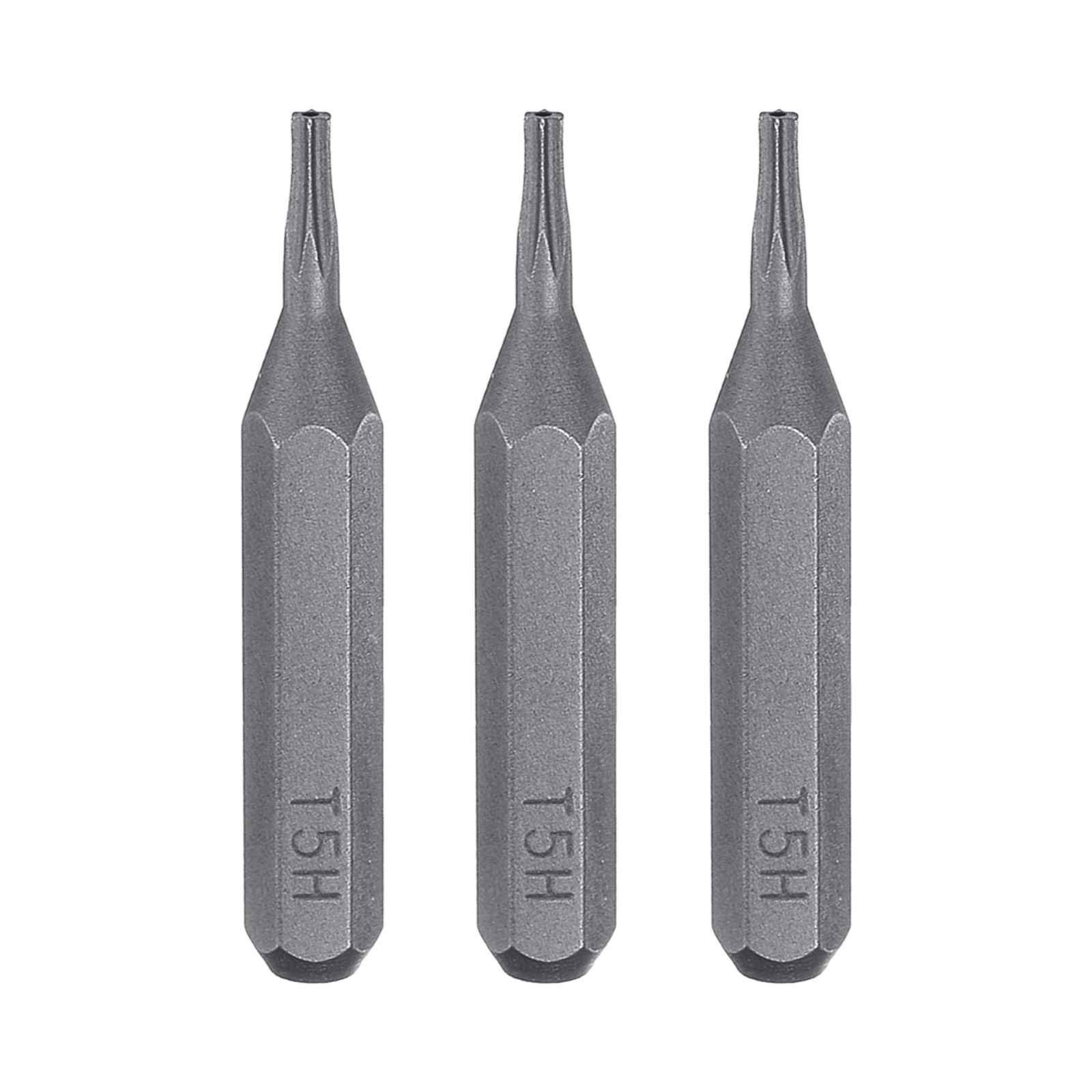 3pcs T5H Magnetic Torx Screwdriver Bit 5/32" Hex Shank 28mm Length S2 Steel