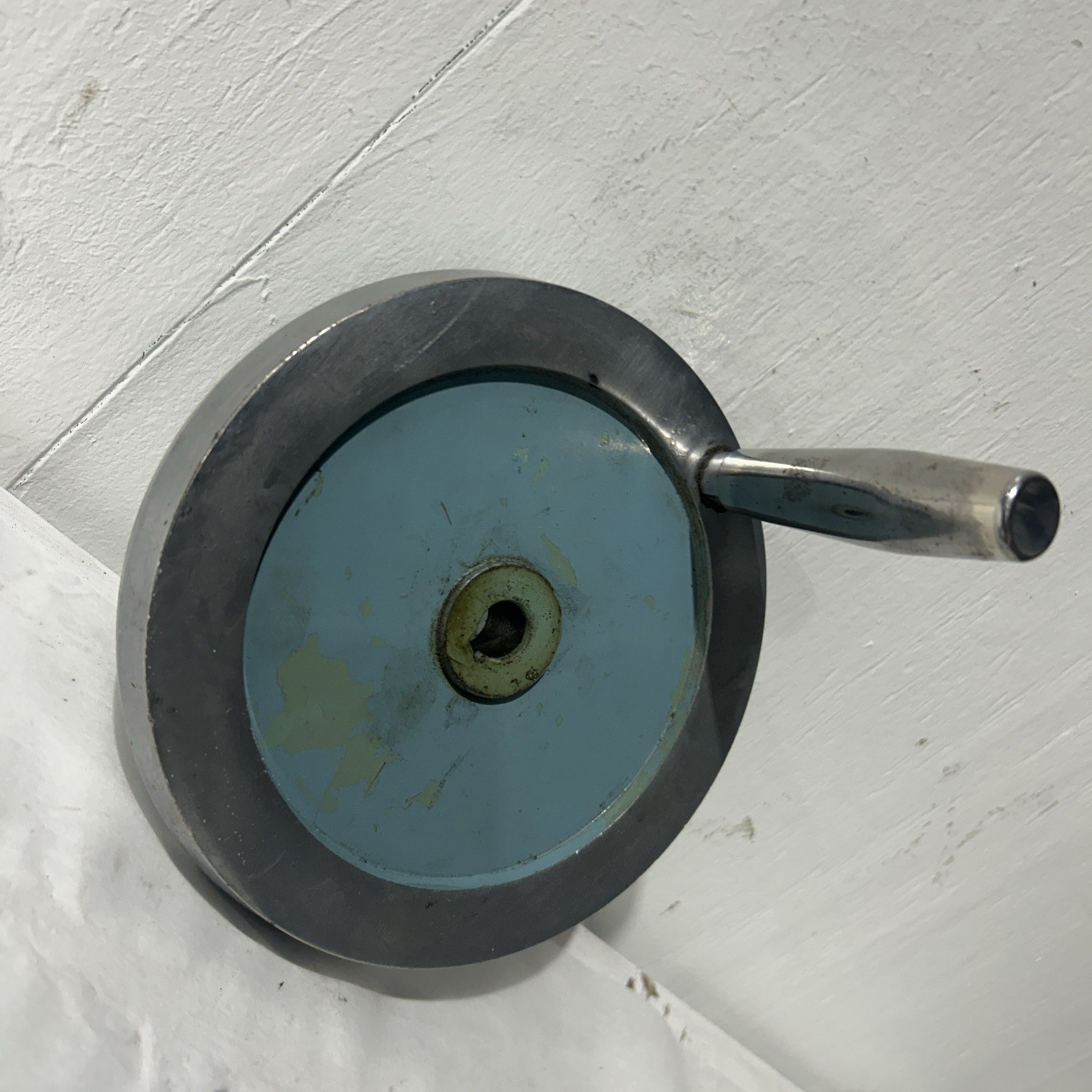 Industrial Grinder Handle  6.75” Diameter.  5” Handle. Center Grinder Or Lathe