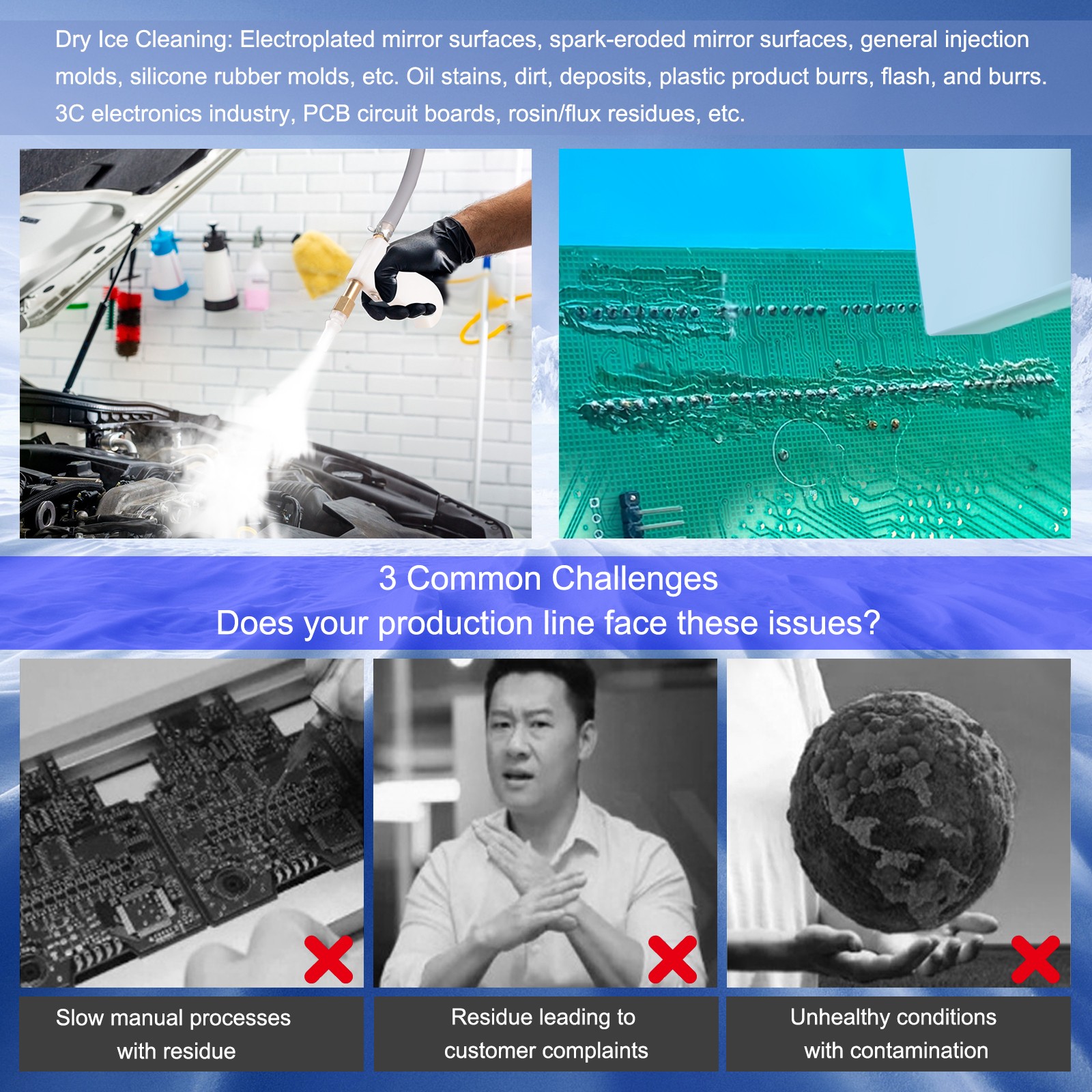 Portable Mini Dry Ice Blasting Machine Cleaning Machine For PCB Burrs Removal