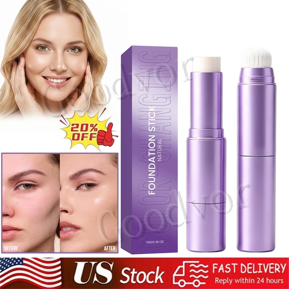 Facelove Foundation Stick, Changing Foundation Stick, 2-in-1 Waterproof & Long