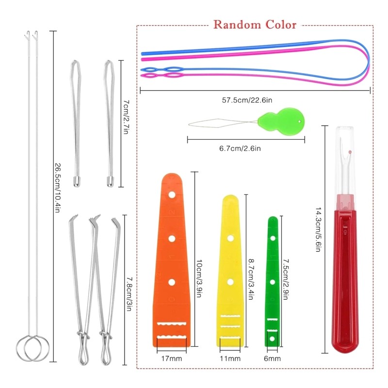 Drawstring Threader Tools Kit for Hobbyist Patchwork Crafting Clothes Handbags