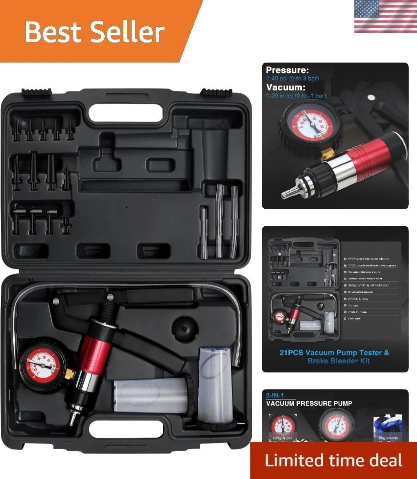High-Grade Aluminum Vacuum Pump for Efficient Oil and Fluid Changes - Black Case