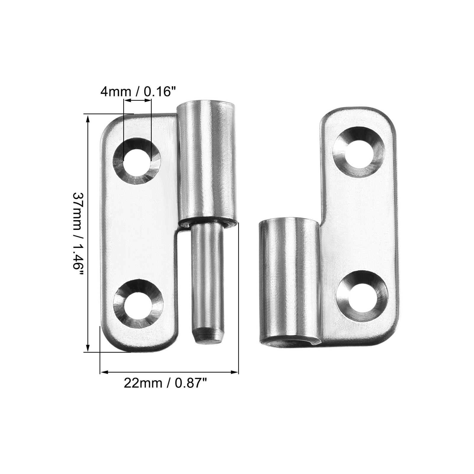2pcs Lift Off Hinge Right Door Slip Joint Small Flag Hinges 37mm Long