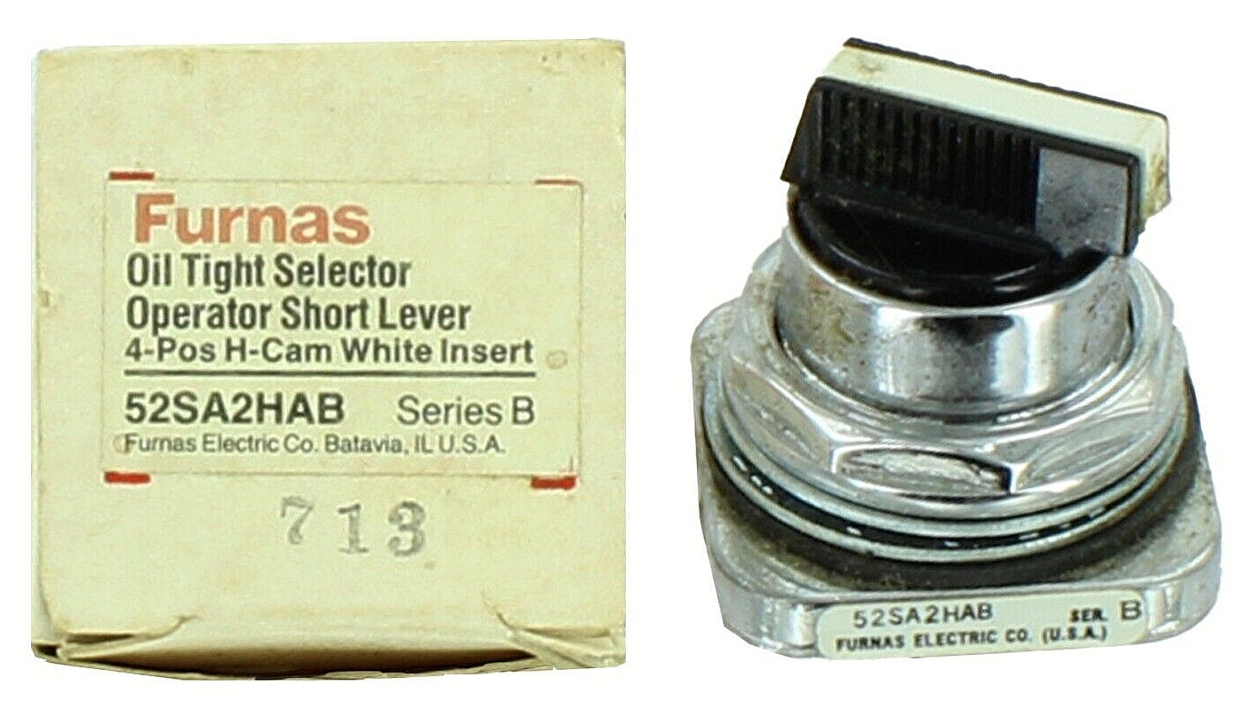 1 PC Furnas 52SA2HAB Oil Tight Selector Switch Short Lever Operator