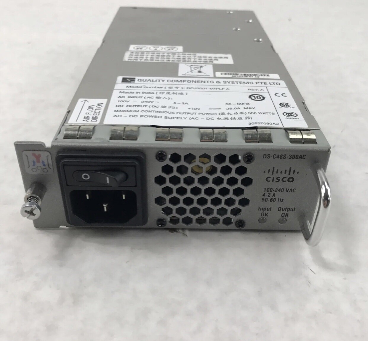 Cisco DS-C48S-300AC MDS AC Power Supply for DS-C9148S-K9 DS-C9148S-D12PSK9