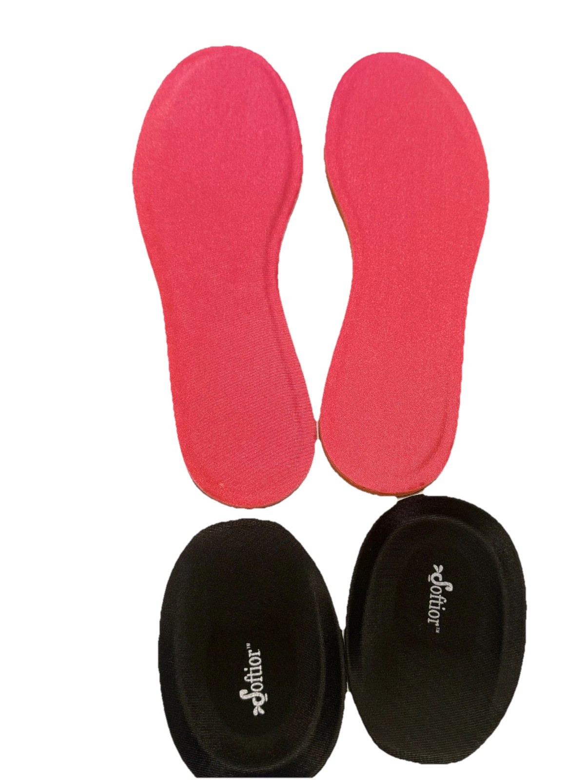Softior Orthopedic Shoe Insoles Pink Heel Cushions Black 2 Pairs Pain Relief