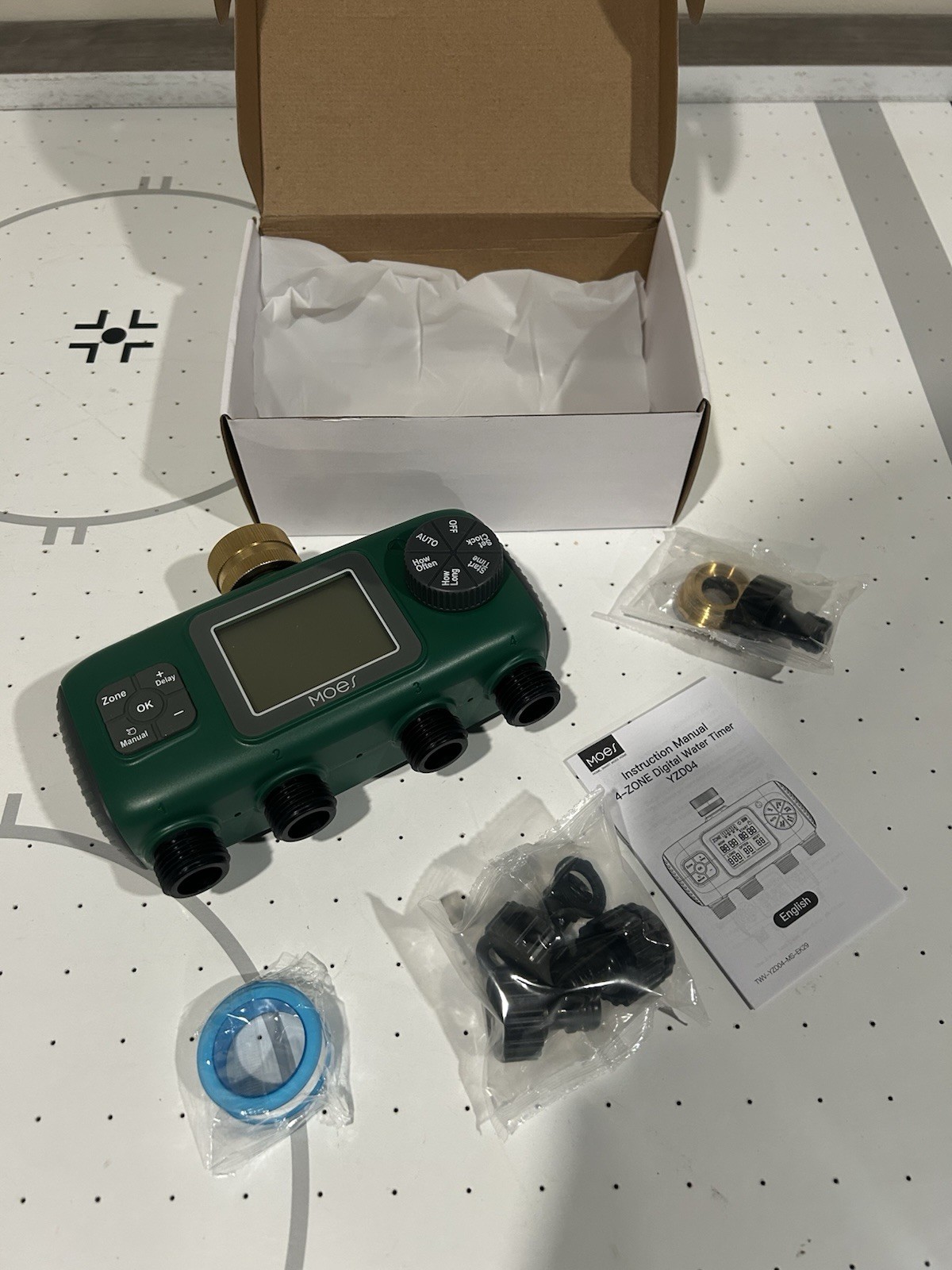 MOES 4 Outlet Sprinkler Timer Brass Inlet Programmable Irrigation Controller New