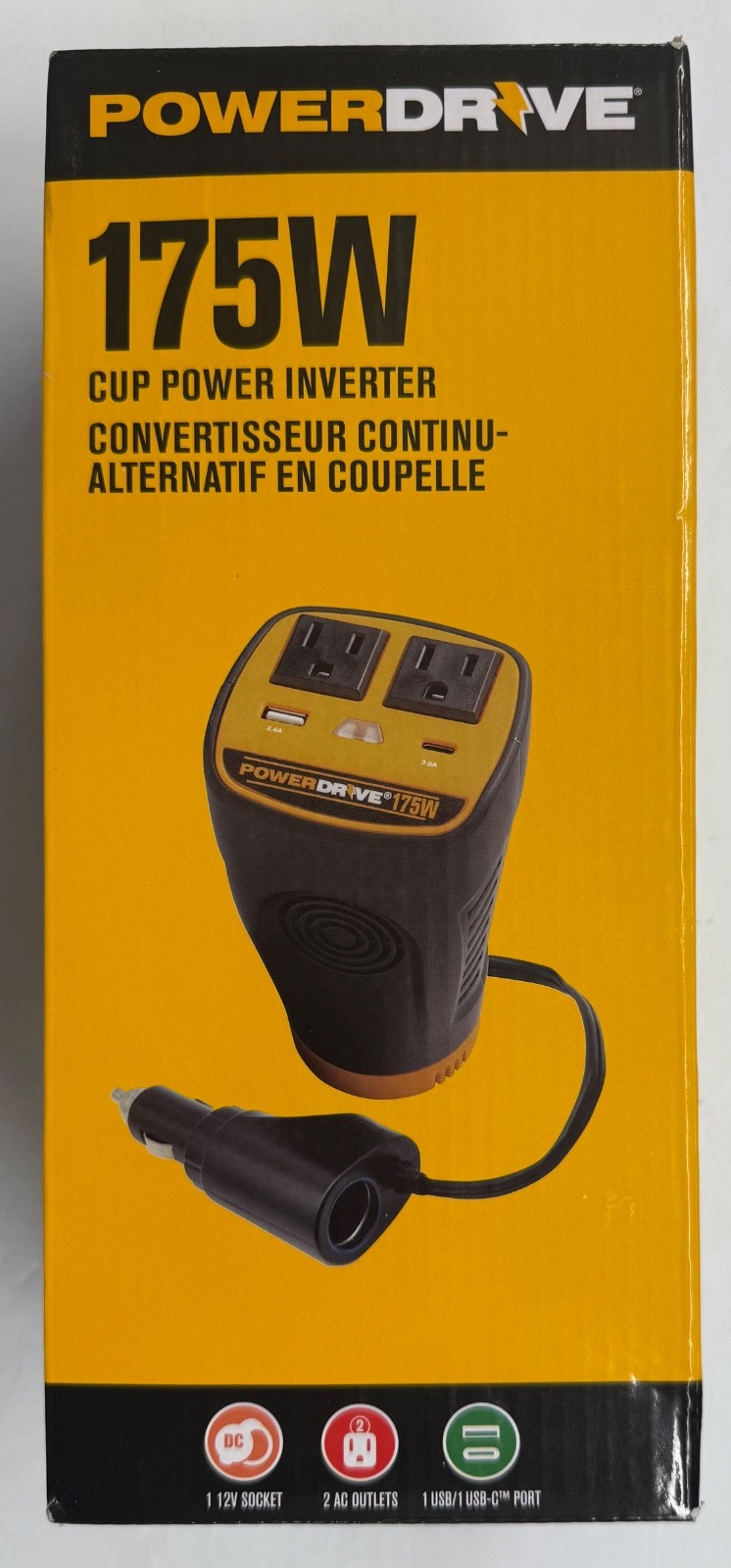RoadPro PowerDrive 175W Cup Power Inverter (PDI175C)