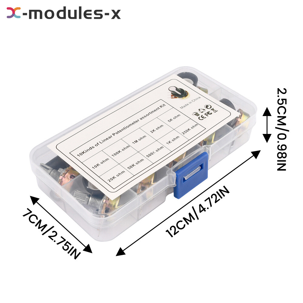 10PCS WH148 Potentiometer Switch With Knob 15MM B1K/10K/20K/50K/100K///1M Boxed