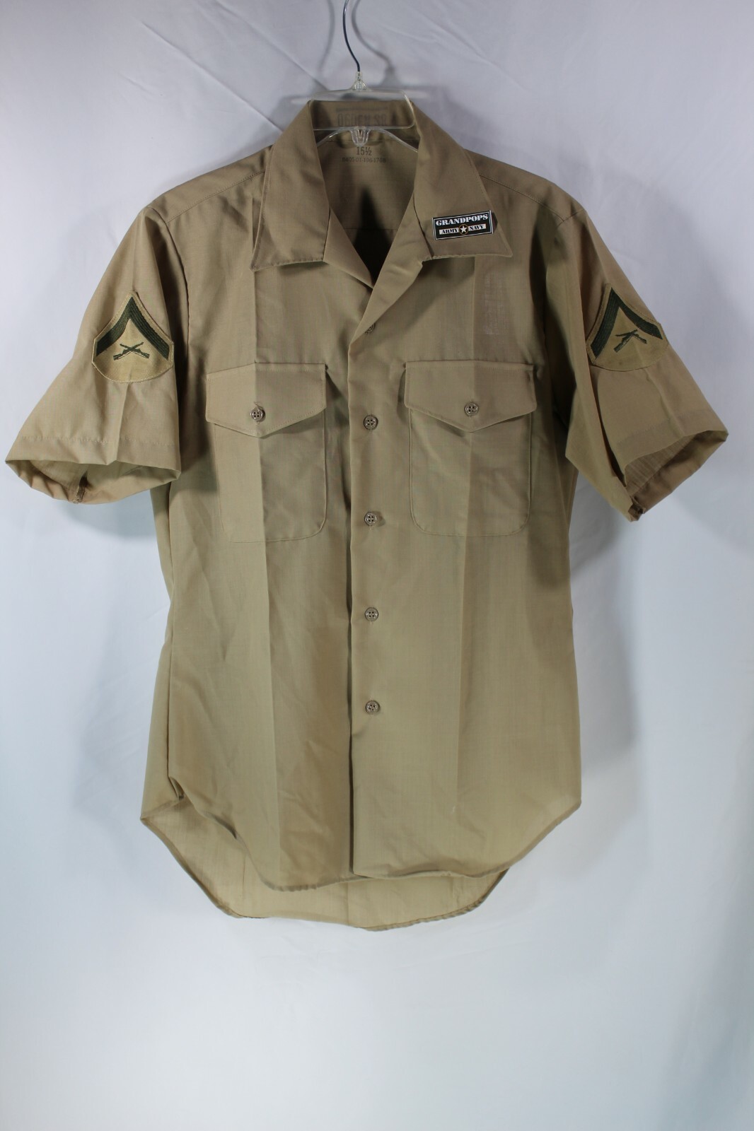 USMC KHAKI SHORT SLEEVE SHIRT SIZE 15 1/2
