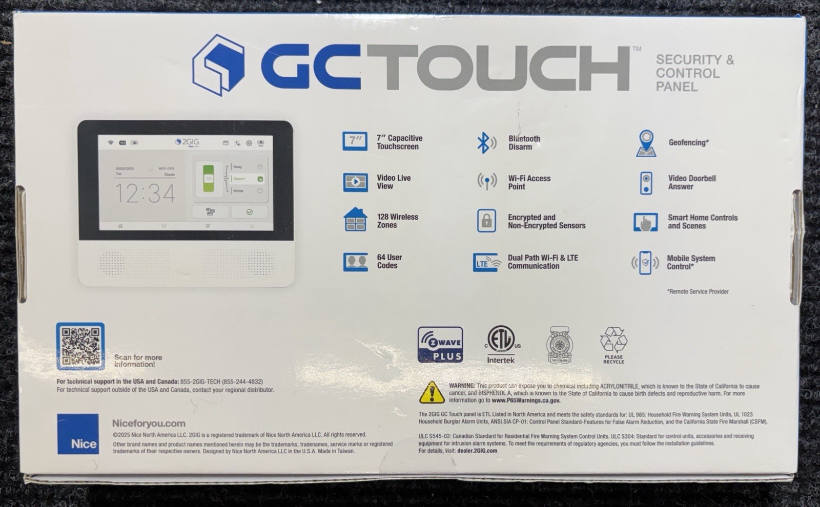 2GIG GCTOUCH Security Panel VERIZON Brand New