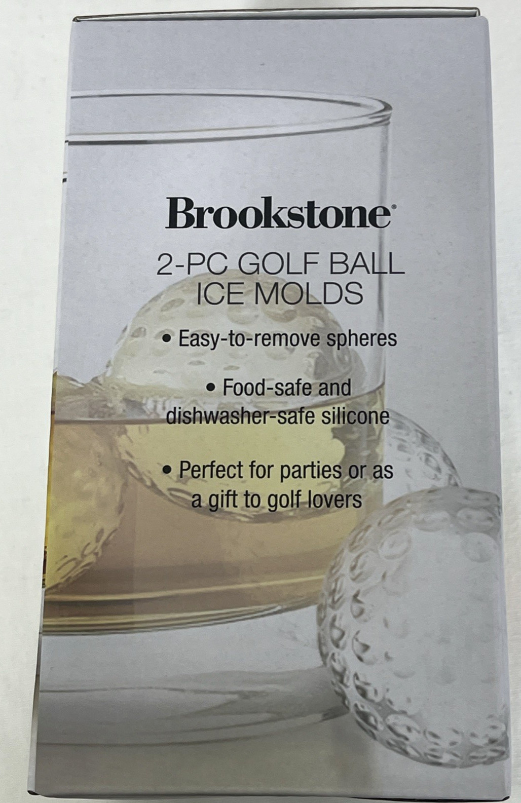 Brookstone 2-PC Golf Ball Ice Molds NEW