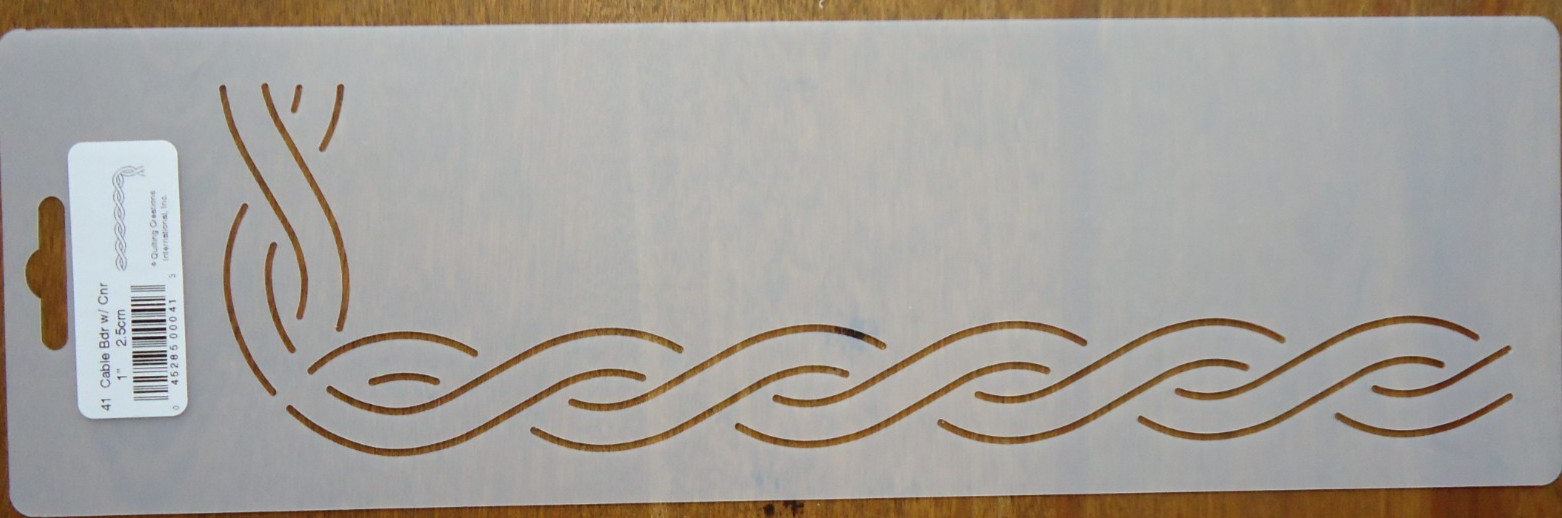 Stencil Quilting Cable Border w/ Corner quilt QC 1" 2.5cm template stitch sew 41
