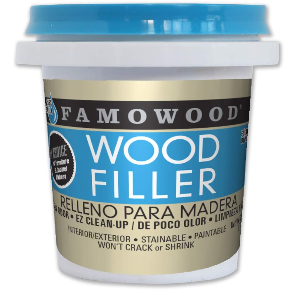 FamoWood 40042126 Latex Wood Filler - 1/4 Pint, 1 Count (Pack of 1), Natural