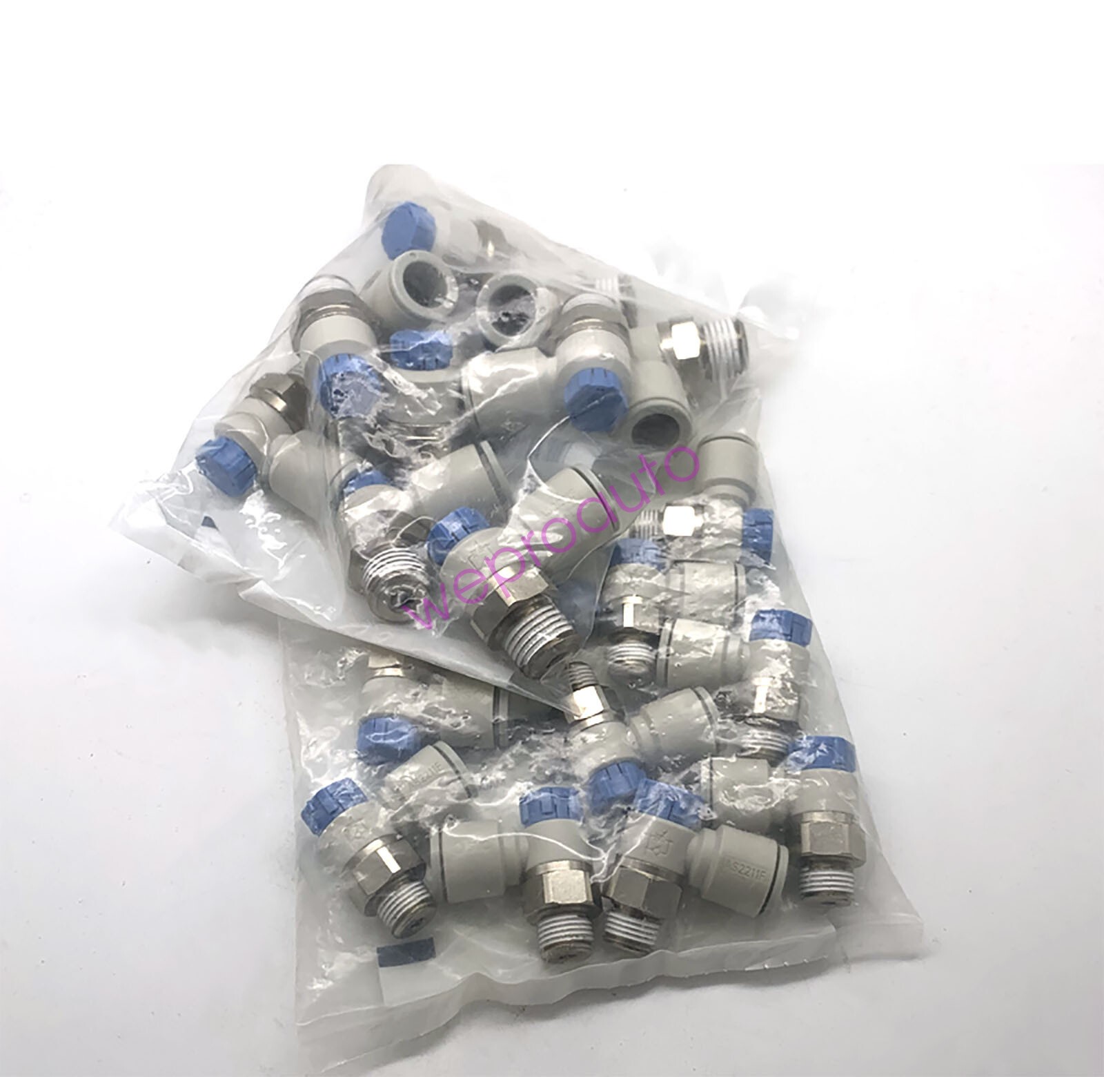 SMC AS2002F-06A Flow Control Inline with Fitting 2-Pack New ✦KD