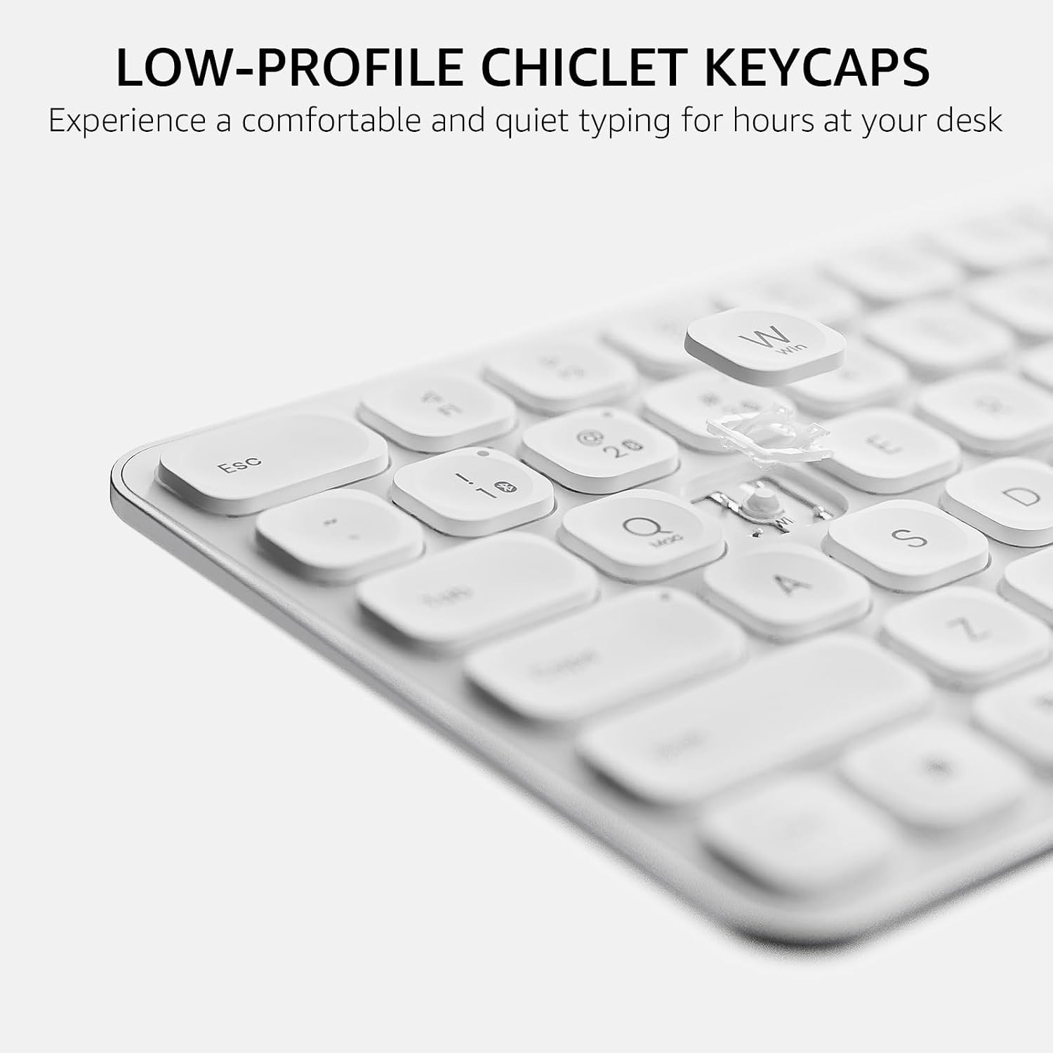 Rapoo E9350L Slim Wireless Keyboard Compatible with Mac Windows PC White