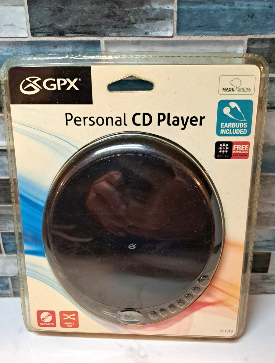 GPX PC101B Personal CD Player – Sealed New – Earbuds, Shuffle, LCD Display