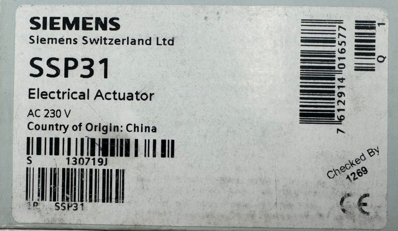 SIEMENS SSP31(AC230V) Electrical Actuator