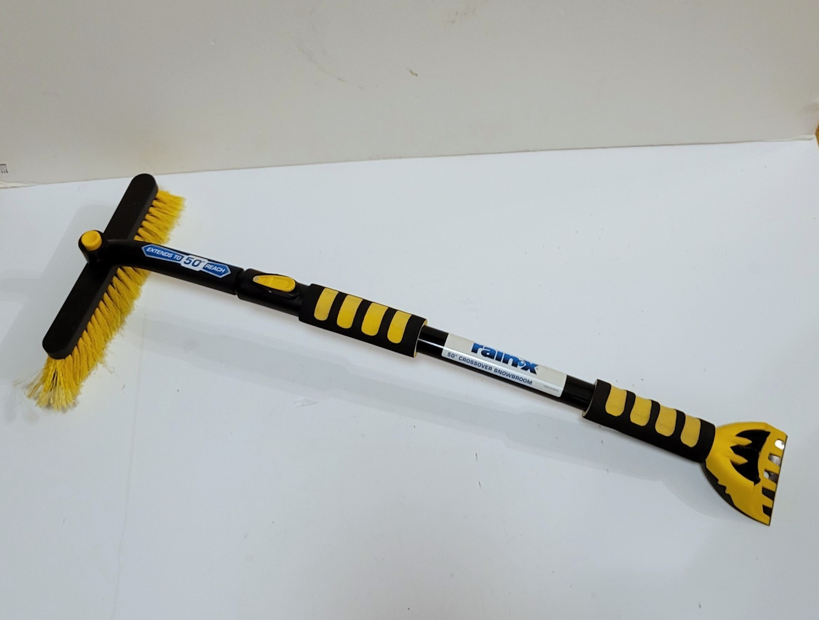 Rain-X 50" Extendable Crossover Snow Broom and Ice Scraper for Cars, Trucks, suv