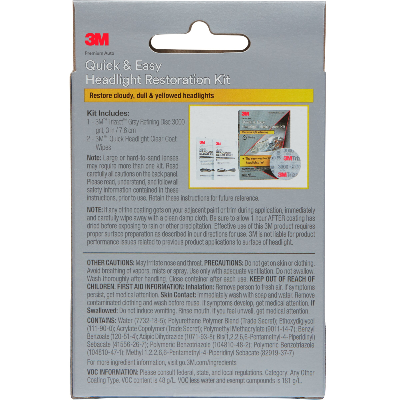 3M Headlight Lens Restoration Kit: restoration kit