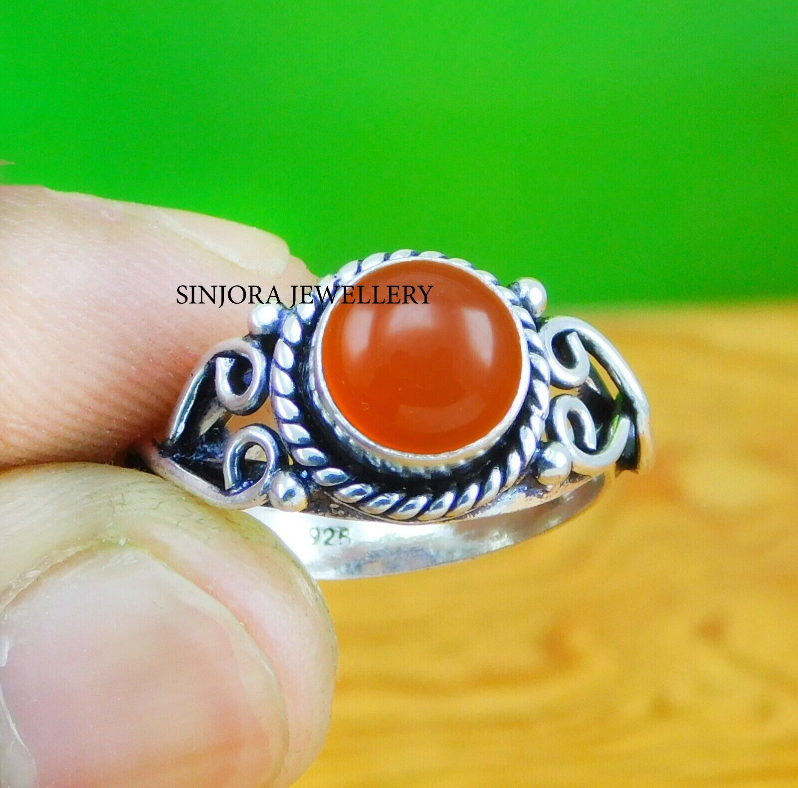 Carnelian Gemstone 925 sterling silver handmade Gift Ring US size 5 to 10