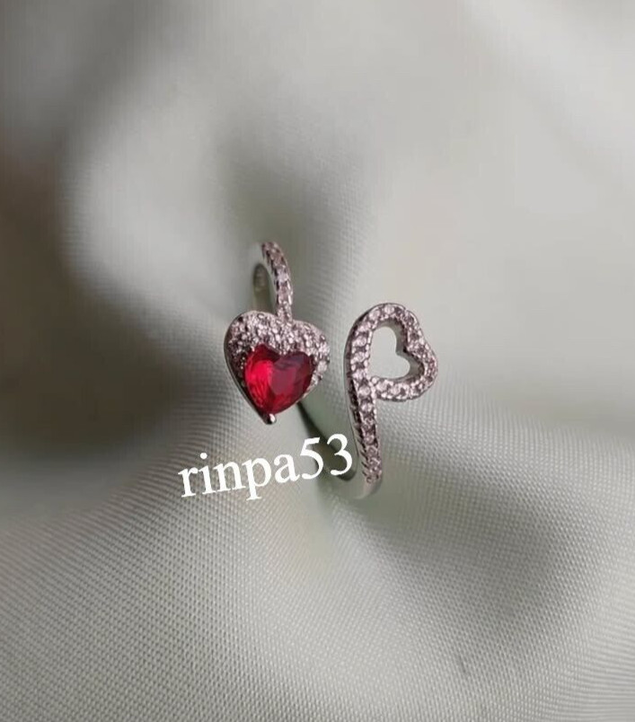 Burmese Syn Ruby Cubic Zirconia Gift For Women's Adjustable Toe Ring 925 SS