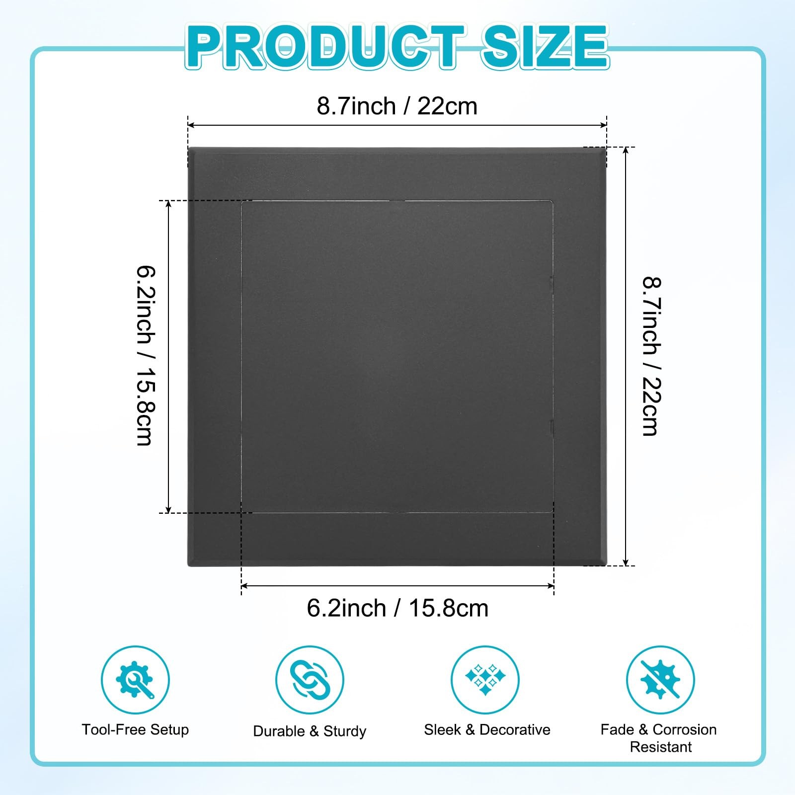 1-Pack Access Panel for Drywall, 6x6 Inch Plastic Self Adhesive Wall Hole Cov...