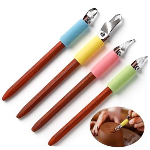 Pack Pottery Carving Tool Set 5.9inch Sculpture Carving Scraper Tool 4 Style A