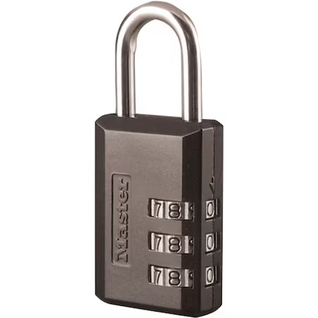 Master Lock 647D Luggage Padlock, 1 4/5 In, Rectangle, Black